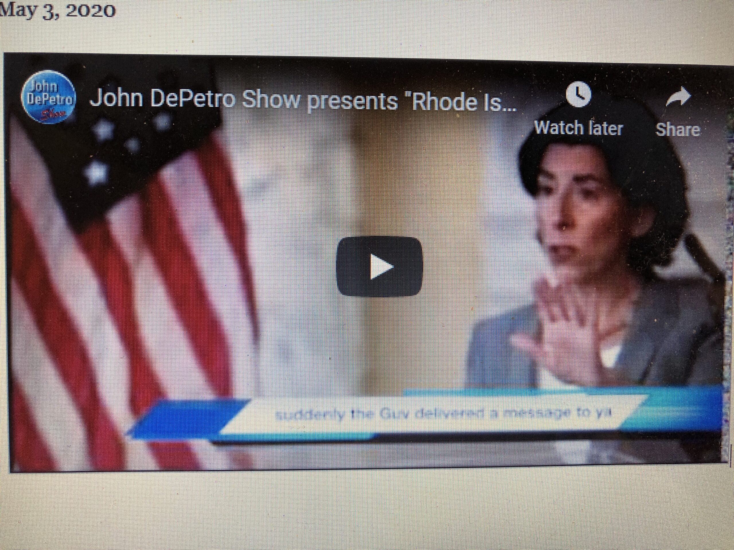 Read more about the article Rhode Islanders spring 20 (song and video)