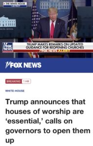 Read more about the article Trump orders Raimondo to reopen churches in Rhode Island