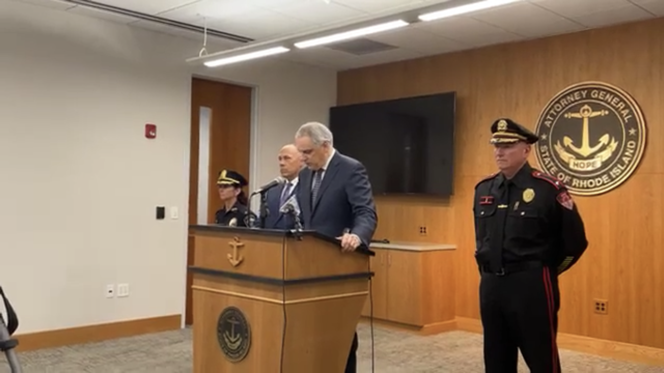 Read more about the article Video: AG presser on off-duty Pawtucket cop charged
