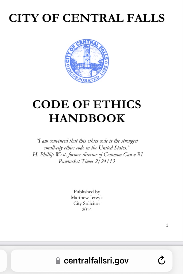 Read more about the article Central Falls code of ethics