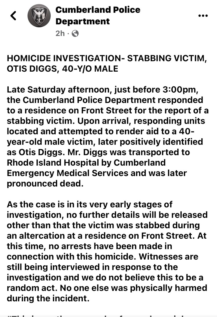 Video stabbed to death in cumberland john depetro show